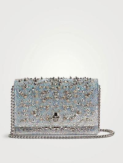 Mini Skull Embellished Suede Bag