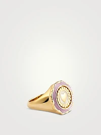 Pop Moss Goldplated Love Coin Ring