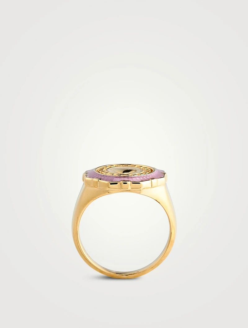Pop Moss Goldplated Love Coin Ring