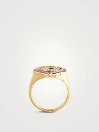 Pop Moss Goldplated Love Coin Ring