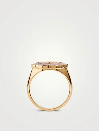 Pop Moss Goldplated Lilac Coin Ring