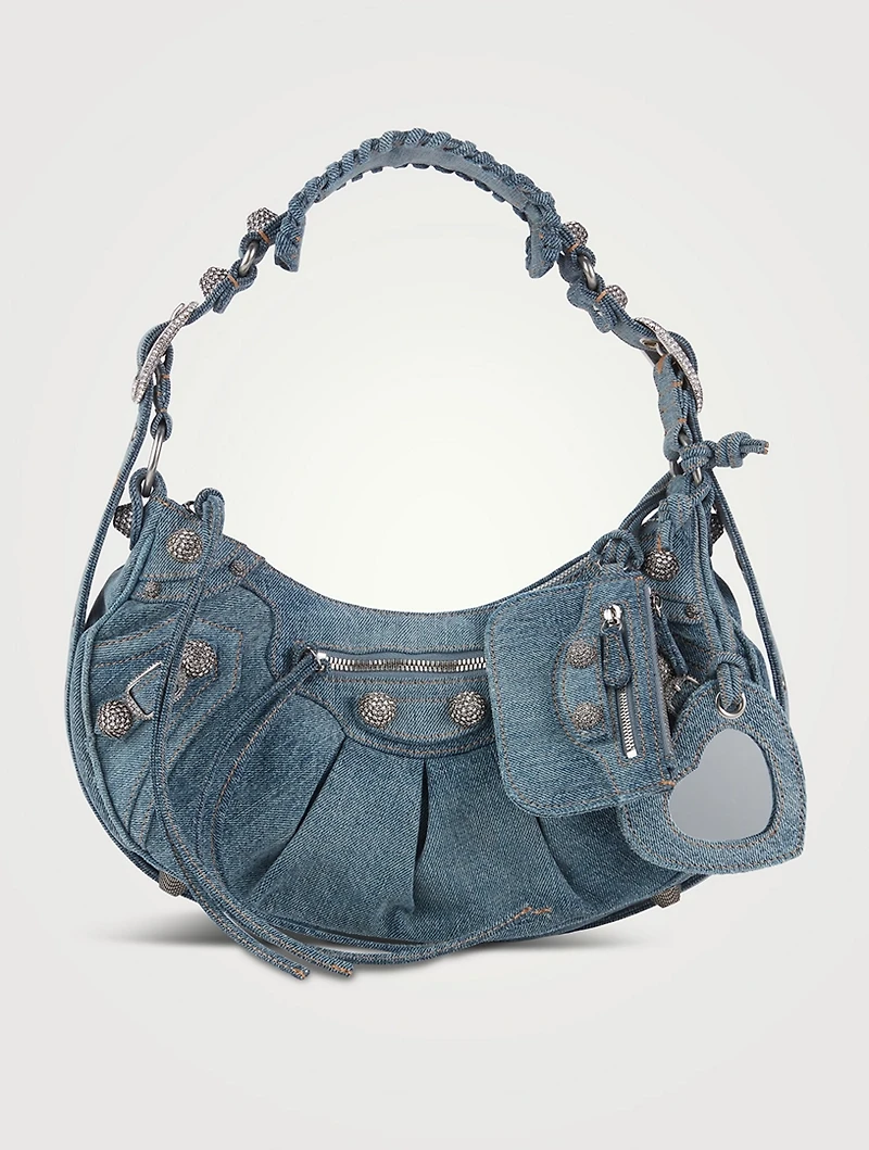 Small Le Cagole Denim Shoulder Bag