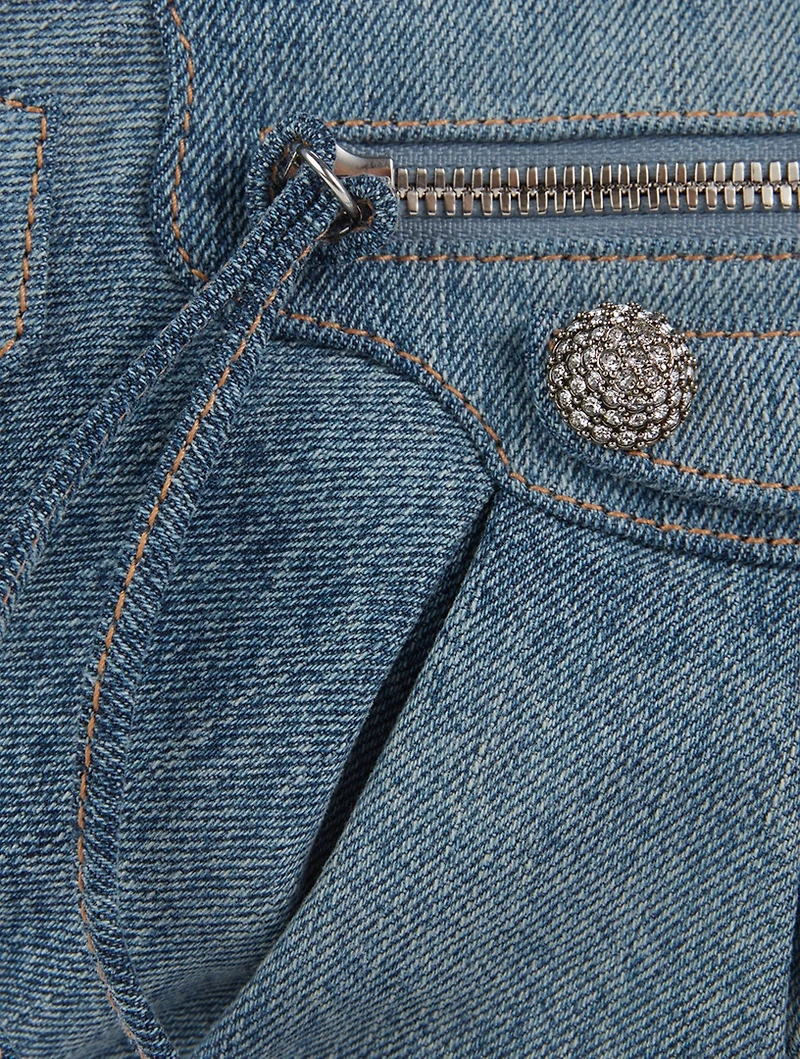 Small Le Cagole Denim Shoulder Bag