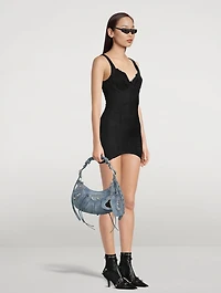 Small Le Cagole Denim Shoulder Bag