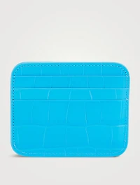 Cash Croc-Embossed Leather Card Holder