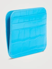 Cash Croc-Embossed Leather Card Holder