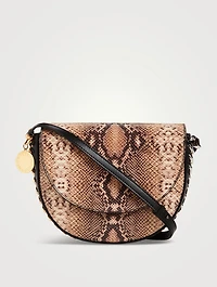 Medium Frayme Snakeskin-Embossed Saddle Bag