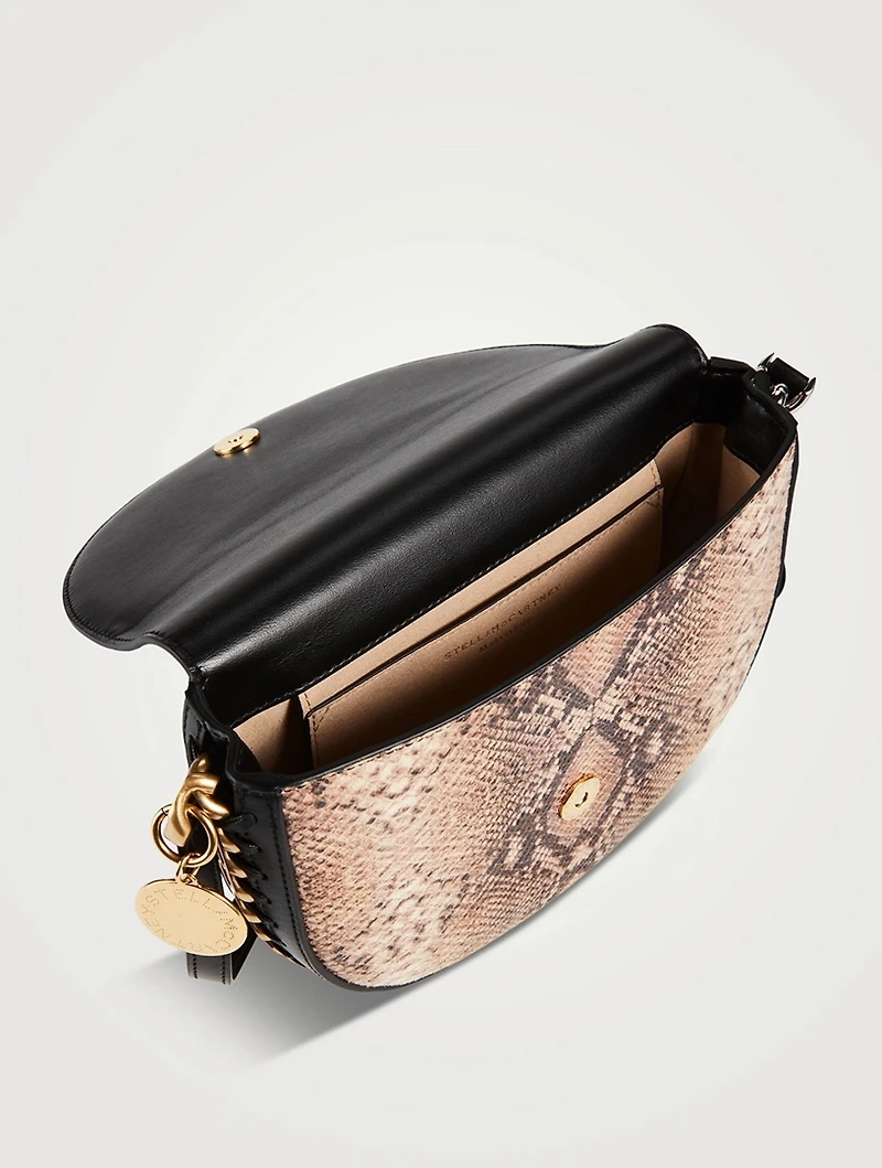 Medium Frayme Snakeskin-Embossed Saddle Bag