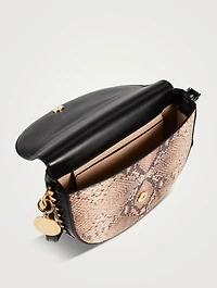 Medium Frayme Snakeskin-Embossed Saddle Bag