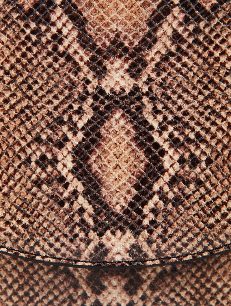 Medium Frayme Snakeskin-Embossed Saddle Bag