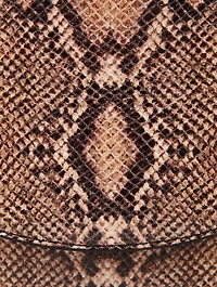 Medium Frayme Snakeskin-Embossed Saddle Bag