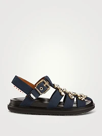 Fussbett Webbing Fisherman Sandals With Crystals