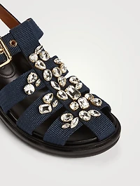 Fussbett Webbing Fisherman Sandals With Crystals