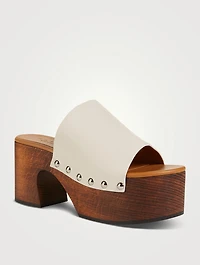 Leather Platform Clogs