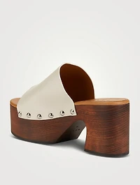 Leather Platform Clogs