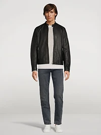 Articulated Leather Moto Jacket