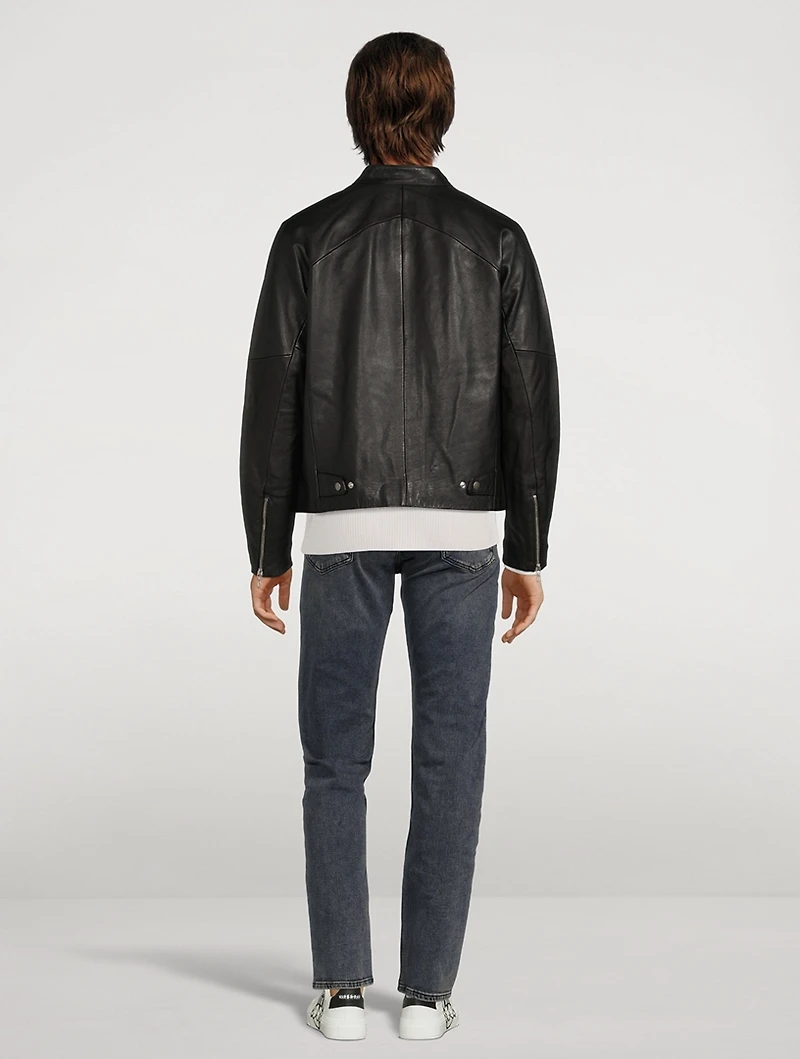 Articulated Leather Moto Jacket