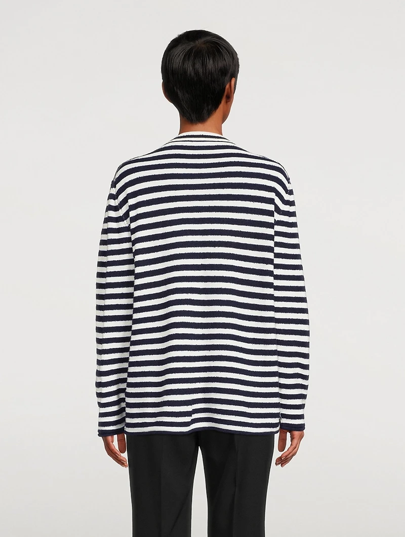 Giusti Cashmere And Cotton Striped Knit Sweater