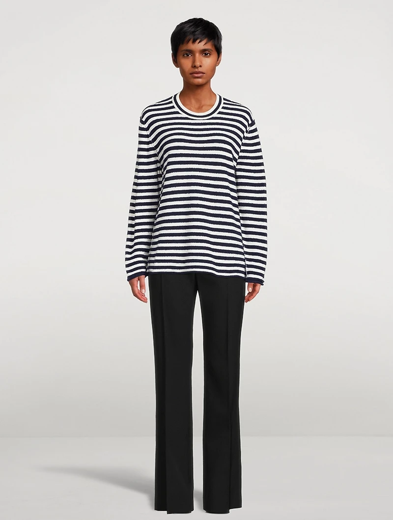 Giusti Cashmere And Cotton Striped Knit Sweater