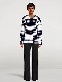 Giusti Cashmere And Cotton Striped Knit Sweater