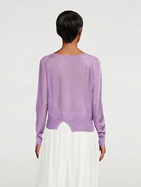 Giro Metallic Sheer Knit Long-Sleeve Top