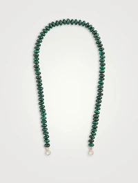 16-Inch Malachite Rondelle Strand With 14K Yellow Gold Loops