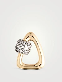 Stoned 18K Gold Free Form Lock With Diamonds