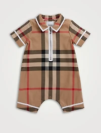 Check Stretch Cotton Playsuit