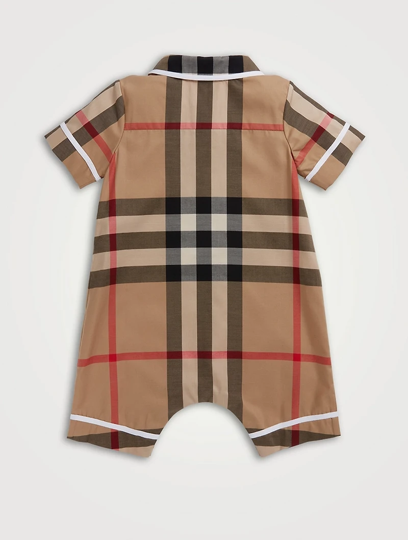Check Stretch Cotton Playsuit