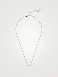 14K Gold Mini Bar Necklace With Diamonds