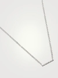 14K Gold Mini Bar Necklace With Diamonds