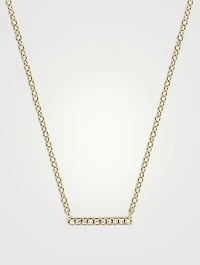14K Gold Mini Bar Necklace With Diamonds