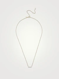 14K Gold Mini Bar Necklace With Diamonds