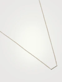14K Gold Mini Bar Necklace With Diamonds