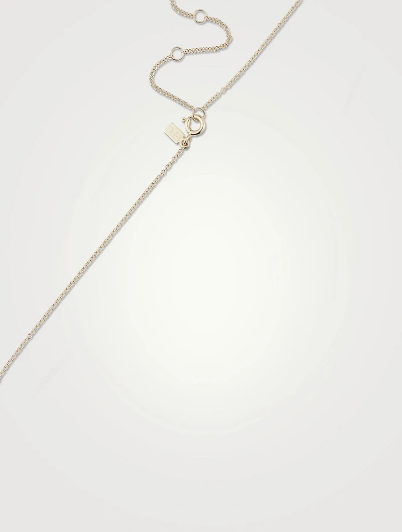 14K Gold Mini Bar Necklace With Diamonds