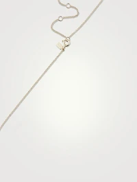 14K Gold Mini Bar Necklace With Diamonds