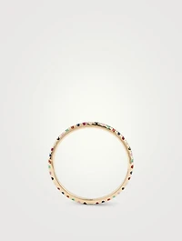 14K Gold Diamond Rainbow Eternity Band Ring