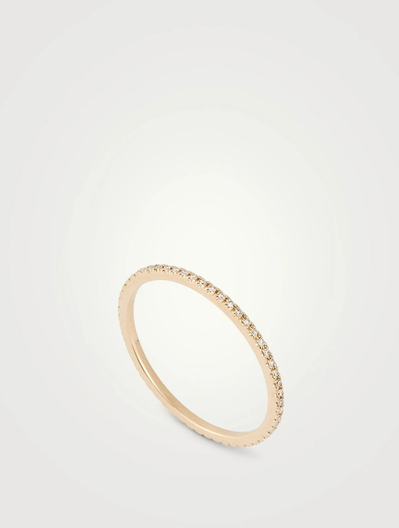 14K Gold Eternity Stack Ring With Diamonds