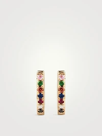 Mini 14K Gold Rainbow Huggie Hoop Earrings