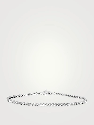 14K White Gold Diamond Bezel Eternity Bracelet