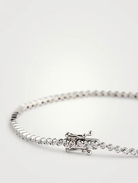 14K White Gold Diamond Bezel Eternity Bracelet