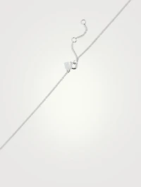 14K White Gold Evil Eye Choker Necklace With Diamonds And Sapphire