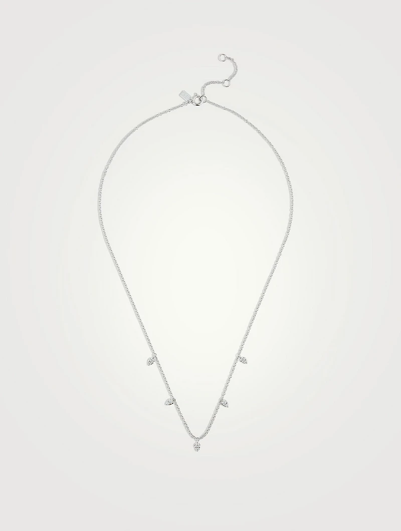 14K Gold Mini Teardrop Choker Necklace With Diamonds