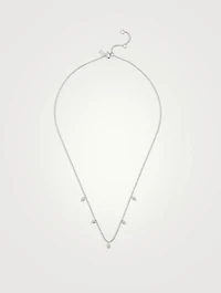 14K Gold Mini Teardrop Choker Necklace With Diamonds