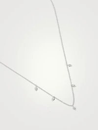 14K Gold Mini Teardrop Choker Necklace With Diamonds
