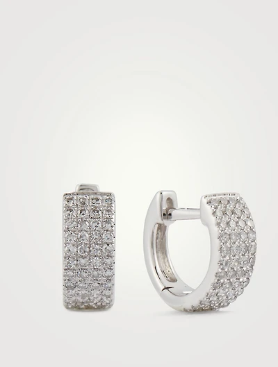 Jumbo 14K White Gold Huggie Hoop Earrings