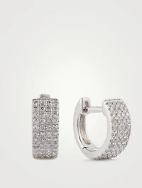 Jumbo 14K White Gold Huggie Hoop Earrings
