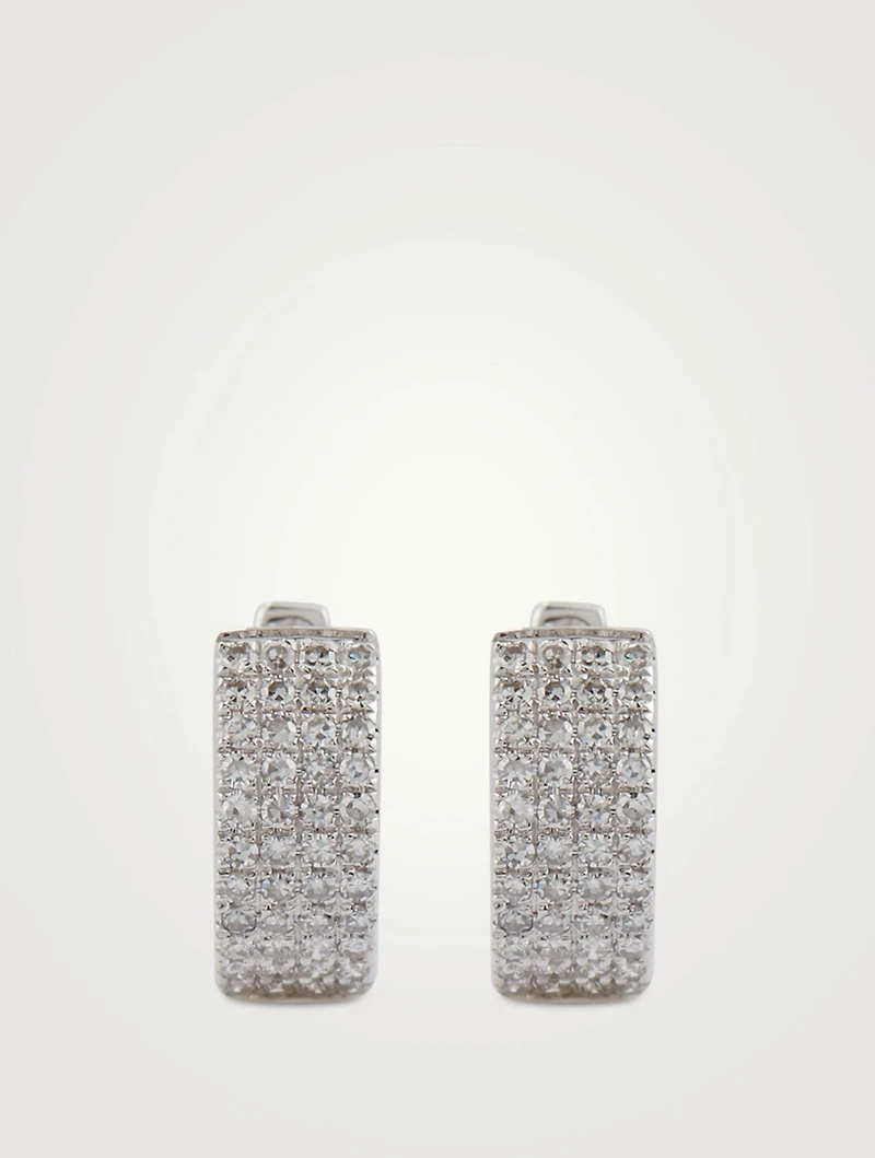 Jumbo 14K White Gold Huggie Hoop Earrings