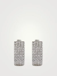 Jumbo 14K White Gold Huggie Hoop Earrings