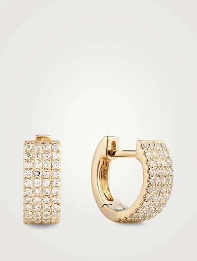 Jumbo 14K Gold Huggie Hoop Earrings